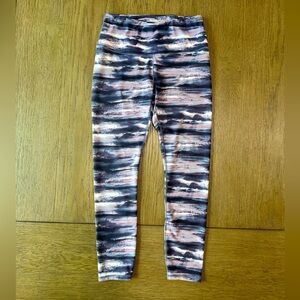 GAIAM High-Rise Leggings Size Medium Purple/Blue Watercolor Print